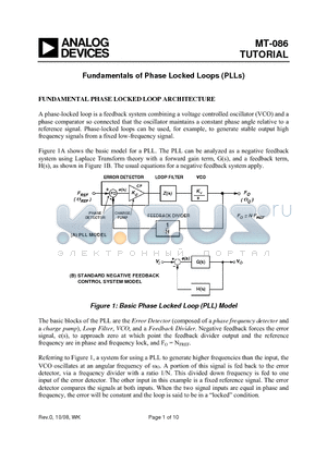 MT-086 datasheet - Fundamentals of Phase Locked Loops (PLLs)