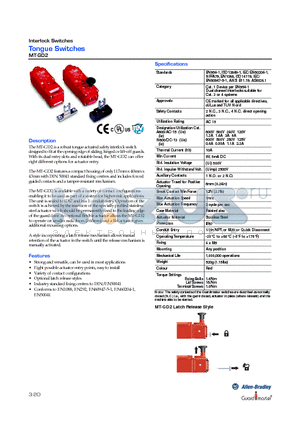 MT-GD2 datasheet - Tongue Switches