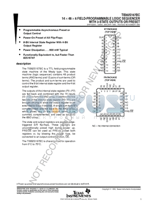 TIB82S167BC datasheet - 14  48  6 FIELD-PROGRAMMABLE LOGIC SEQUENCER WITH 3-STATE OUTPUTS OR PRESET