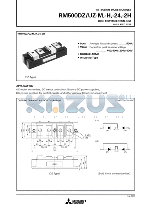 RM500DZ-24 datasheet - HIGH POWER GENERAL USE INSULATED TYPE