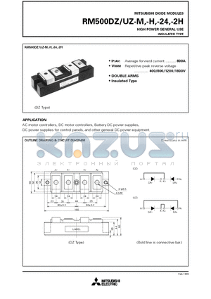 RM500DZ-H datasheet - HIGH POWER GENERAL USE INSULATED TYPE