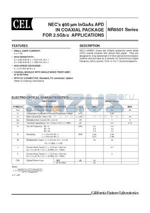 NR8501 datasheet - NR8501