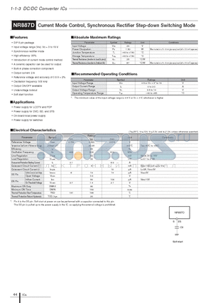 NR887D datasheet - Current Mode Control, Synchronous Rectifier Step-down Switching Mode