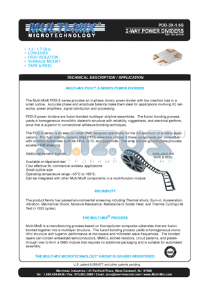 PDD-3X-1.5G datasheet - 2-WAY POWER DIVIDERS