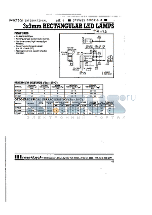 MT109 datasheet - 3 x 3mm RECTANGULAR LED LAMPS