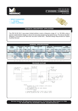 PDF-3C-50SQ datasheet - 0` DIVIDERS / COMBINERS