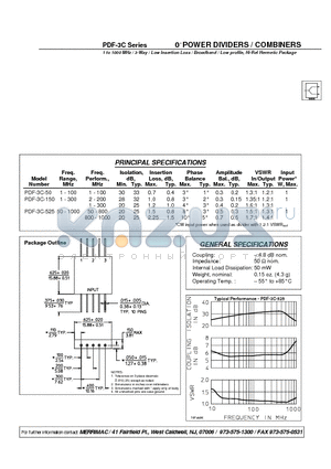 PDF-3C-525 datasheet - 0 POWER DIVIDERS / COMBINERS