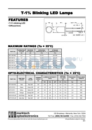 MT1118F-RG datasheet - T-1 3/4  Blinking LED Lamps