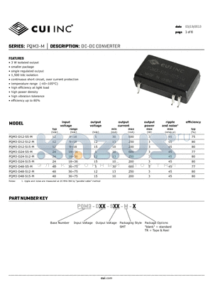 PQM3-D12-S12-M datasheet - DC-DC CONVERTER