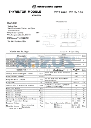 PDH4008 datasheet - THYRISTOR MODULE