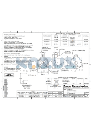 PDI-2032-1 datasheet - COIN CELL BATTERY HOLDER