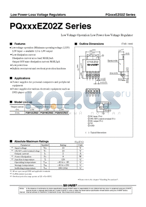 PQXXXEZ02Z datasheet - Low Voltage Operation Low Power-loss Voltage Regulator