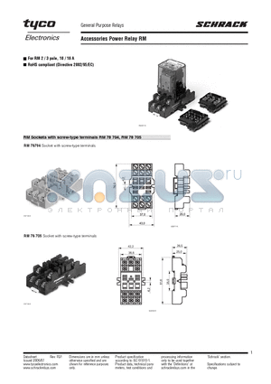 RM78704 datasheet - Accessories Power Relay RM