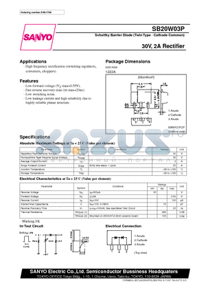 SB20W03 datasheet - 30V, 2A Rectifier