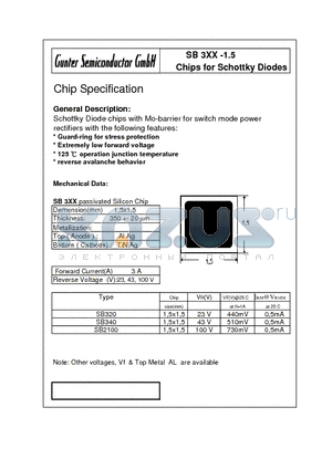 SB2100-1.5 datasheet - Chips for Schottky Diodes