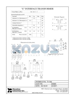 T-1150 datasheet - 