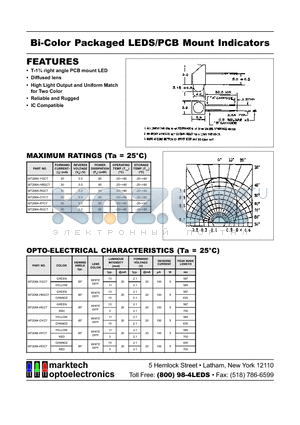 MT2064-RGCT datasheet - Marktech RT Angle PCB MT 5mm Bi−Color LEDs