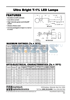 MT2118-CUG datasheet - Marktech 5mm Ultra Bright Y G LEDs