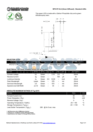 MT212T-G-A datasheet - Standard LEDs