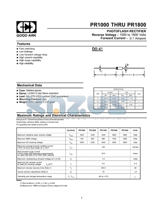 PR1200 datasheet - PHOTOFLASH RECTIFIER