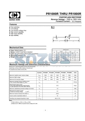 PR1400R datasheet - PHOTOFLASH RECTIFIER