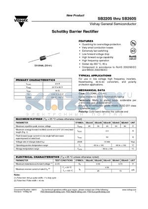 SB240S-E3/73 datasheet - Schottky Barrier Rectifier