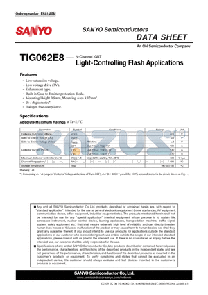 TIG062E8 datasheet - Light-Controlling Flash Applications