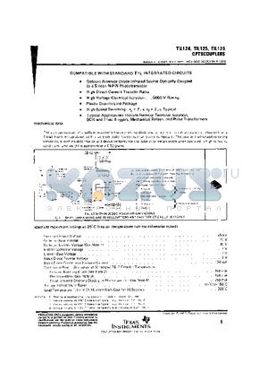 TIL124 datasheet - OPTOCOUPLERS