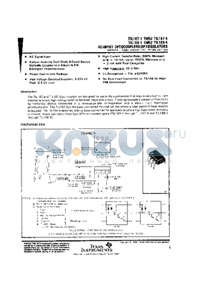 TIL187-1 datasheet - AC-INPUT OPTOCOUPLERS/OPTOISOLATORS