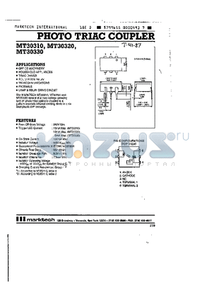 MT30320 datasheet - PHOTO TRIAC COUPLER