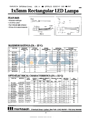 MT3194-Y datasheet - 1X5 RECTANGULAR LED LAMPS