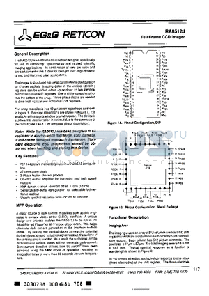 RA0512J datasheet - Full Frame CCD Imager