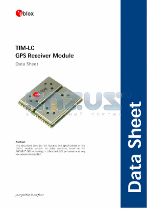 TIM-LC datasheet - GPS Receiver Module