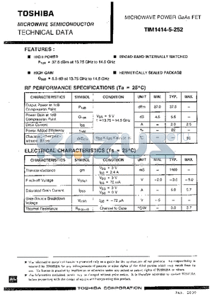 TIM1414-5-252 datasheet - POWER GAAS FET