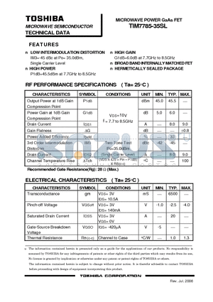 TIM7785-35SL_06 datasheet - MICROWAVE POWER GaAs FET