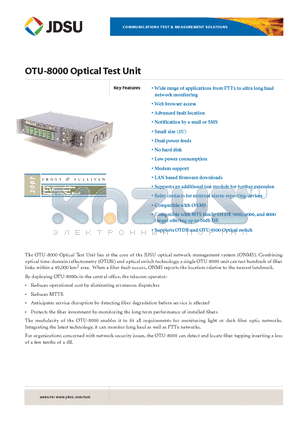 OTU-8000 datasheet - Optical Test Unit