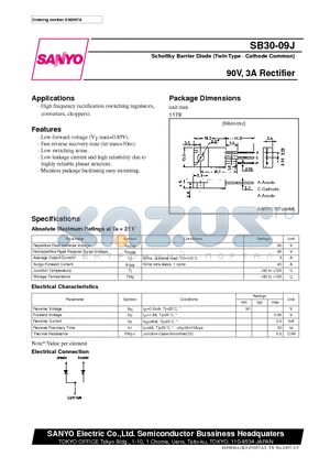 SB30-09J datasheet - 90V, 3A Rectifier