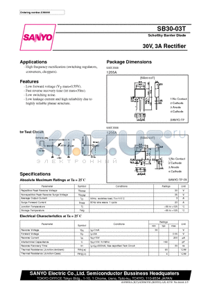 SB30-03T datasheet - 30V, 3A Rectifier