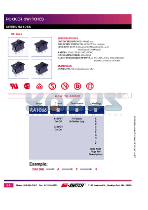 RA1066 datasheet - ROCKER SWITCHES