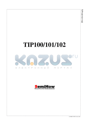 TIP100 datasheet - Monolithic Construction With Built In Base-Emitter Shunt Resistors