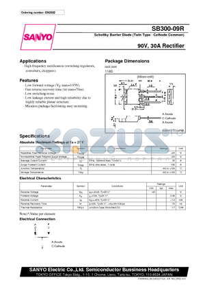 SB300-09R datasheet - 90V, 30A Rectifier