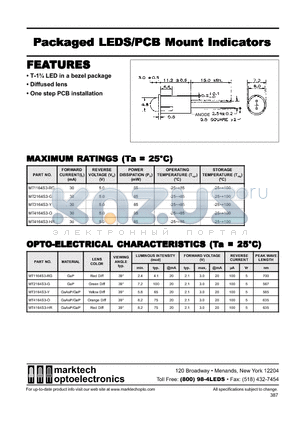 MT4164S3-HR datasheet - Packaged LEDS/PCB Mount Indicators