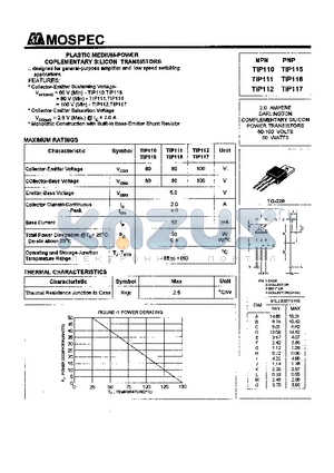 TIP115 datasheet - POWER TRANSISTORS(2.0A,60-100V,50W)