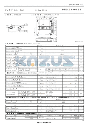 PDMB800E6 datasheet - IGBT Module-Dual