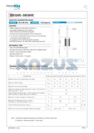 SB320E datasheet - SCHOTTKY BARRIER RECTIFIER