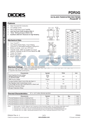 PDR3G datasheet - 3A GLASS PASSIVATED RECTIFIER