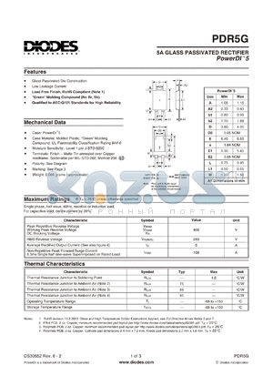 PDR5G datasheet - 5A GLASS PASSIVATED RECTIFIER