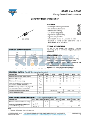 SB330 datasheet - Schottky Barrier Rectifier