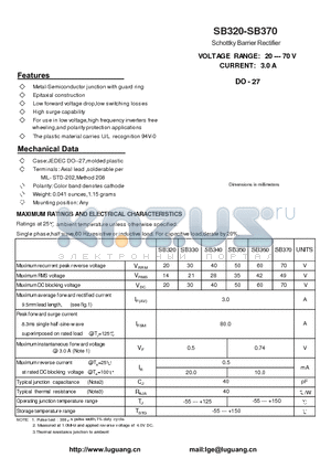 SB330 datasheet - Schottky Barrier Rectifier