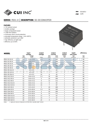 PDS1-S24-S3-D datasheet - DC-DC CONVERTER